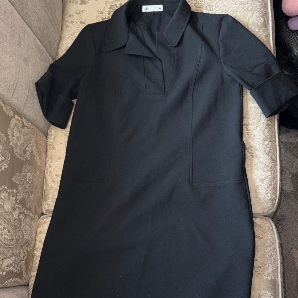 Zara Black Short Sleeve Dress